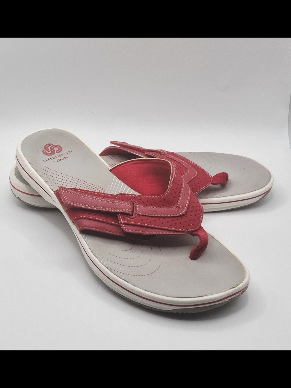 Clarks Cloudsteppers Breeze Sea Flip-Flop Sandals W/hook-&-loop Adjustable Strap